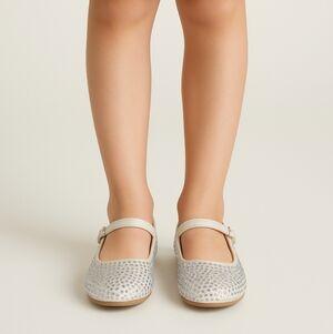 Silver Rhinestone  Mary Jane Shoes